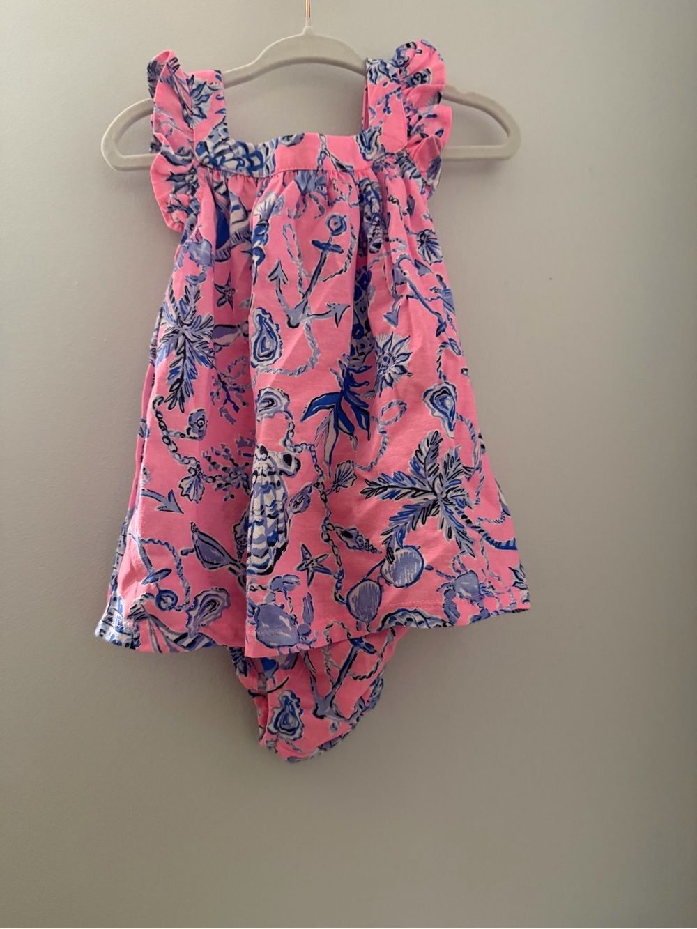 Lilly Pulitzer Tropical Ruffle Baby Dress 6-12M